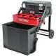 1-drawer Red Rolling Workshop Plastic Metal Wheeled Lockable Tool Box 22 Inch