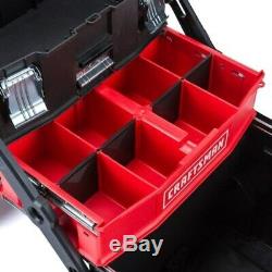 1-Drawer Red Rolling Workshop Plastic Metal Wheeled Lockable Tool Box 22 inch
