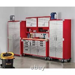 11 Drawer Rolling Tool Chest Workbench Wood Top 2-Door Tool Storage Cabinet New