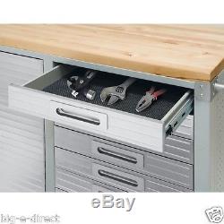 12-drawer Garage Steel Metal Rolling Tool Box Storage Cabinet Wooden Workbench