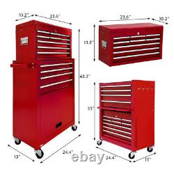 13 Drawers 2 in 1 Tool Chest &Cabinet Rolling Garage Box Organizer