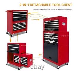 13 Drawers Rolling Tool Chest 3-in-1 Tool Box Organizer Lockable Wheels Sliding