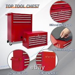 13 Drawers Rolling Tool Chest Toolbox with Wheels Detachable Sliding Lock Hooks