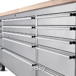 15 Drawers Mechanic Toolbox Chest Cabinet Trolley Roll Toolbox Storage 72 Y1E2
