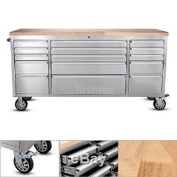 15 Drawers Mechanic Toolbox Chest Cabinet Trolley Roll Toolbox Storage 72 Y1E2