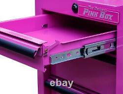 16-Inch 5-Drawer 18G Steel Rolling Salon/Tool Cart, Lockable, Pink