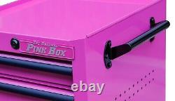 16-Inch 5-Drawer 18G Steel Rolling Salon/Tool Cart, Lockable, Pink