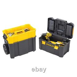 19 DETACHABLE MOBILE TOOL BOX 3 in 1 Portable Large Rolling Chest Storage Black