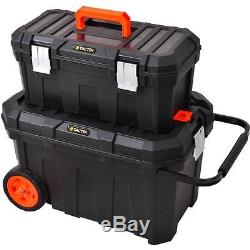 2 IN 1 Large Rolling Heavy Duty Mobile Tool Storage Box Chest On Wheels quality
