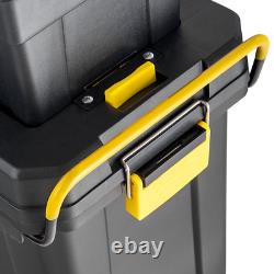 2-In-1 Rolling Tool Box Set Mobile Tool Chest Storage Organizer Portable Black
