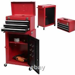 2 PCS Mini Tool Chest Cabinet Storage Box Rolling Garage Toolbox Organizer