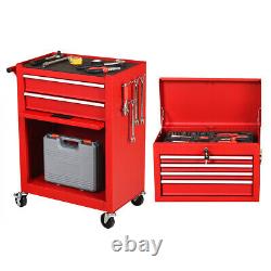 2 PCS Rolling Cabinet Storage Chest Box Garage Tool Box Organizer with 6 Drawers