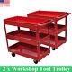 2 X Mobile Workshop Garage Tool Chest Cabinet Rolling Trolley Storage 3 Shelves