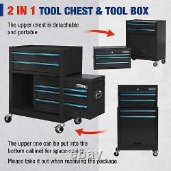 2 in 1 24.5 5-Drawer Rolling Tool Chest Organizer Tool Storage Cabinet withWheels