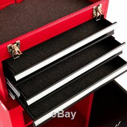 2 in 1 Mini Tool Chest and Cabinet Storage Box Rolling Garage Toolbox Organizer