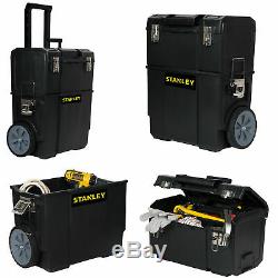 2-in-1 Mobile Rolling Tool Box Organizer Portable Work Center Storage Wheeled