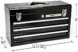 2 in 1 Rolling 20 Tool Box Organizer Chest with 3 Sliding Steel Drawer Durable US