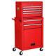 2 In 1 Rolling Cabinet Storage Chest Box Garage Toolbox Organizer With 6 Drawers