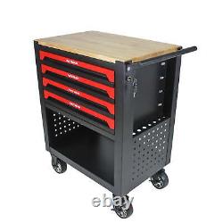 2-in-1 Rolling Tool Chest Storage Box Stainless Steel Tool Box Set Double Hidden