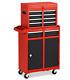 2 In 1 Tool Chest & Cabinet With 5 Sliding Drawers Rolling Garage Box Organizer