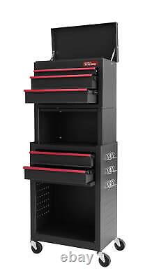 2 in 1 Utility Rolling Tool Organize Cabinet Box 20-In Tool Chest Drawer Combo