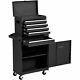 2 In 1 Utility Rolling Tool Organize Cabinet Box Tool Chest Sliding Drawer Black