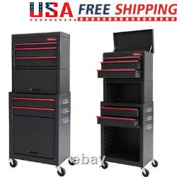20-In 5-Drawer Rolling Garage Tool Chest Box Organizer Storage Cabinet Combo US
