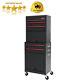 20in 5-drawer Rolling Tool Chest Cabinet Combo Riser Work Sturdy With Wheels New