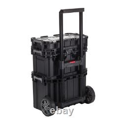 22in Portable Rolling Tool Box Wheel Cart Part Organizer Storage 3 Piece System