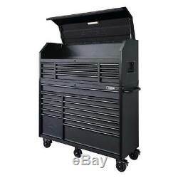 23-Drawer, Deep Combination Tool Chest and Rolling Cabinet Set in Matte Black