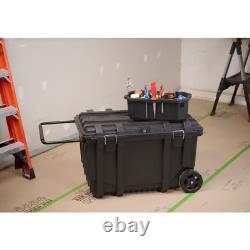 23 In. 50 Gal. Black Rolling Toolbox with Keyed Lock and Portable Hand Tool Tray