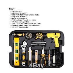 255 Piece Tool Set with Rolling Tool Box Metric Socket Wrench Hand Tool Kit case