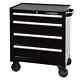 26.5 In. Standard Duty 4-drawer Rolling Tool Cabinet, Gloss Black