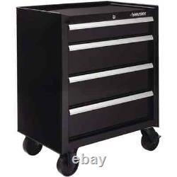 26.5 in. Standard Duty 4-Drawer Rolling Tool Cabinet, Gloss Black