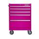 26-inch 5-drawer Powder Coated Steel Rolling Cabinet Liners Included Pink