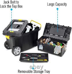 2pc Rolling Tool Box Bag Storage Chest Wheels DURABLE Garage Workshop Toolbox