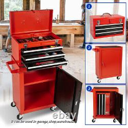 3 Drawer Rolling Tool Box Chest Metal Tool Storage Cabinet Organizer with Wheels