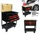 3-drawer Rolling Tool Cart With Wood Top Mechanic Tool Boxes & Storage