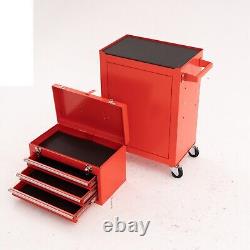 3-Drawer Rolling Tool Chest Steel Combination Set Red