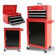 3-drawer Rolling Tool Chest Storage Cabinet Adjustable Shelf With Locking