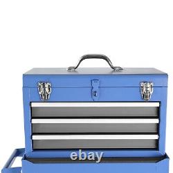3-Drawer Rolling Tool Chest with Wheels Tool Box Organizer for Garage, Blue
