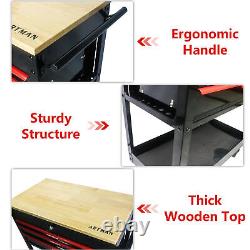 3 Drawers Rolling Tool Box Cart Tool Chest Tool Storage Cabinet with 4 Wheels US