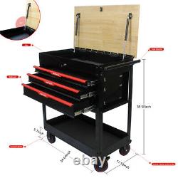 3 Drawers Rolling Tool Box Cart Tool Storage Cabinet Steel Tool Chest with Wheels