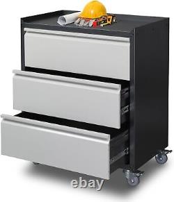 3 Drawers Tool Chest Rolling Metal Storage Cabinet Storage Tool Box with Wheels
