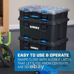 3 Pc Portable Rolling Tool Box on Wheels Cart Part Organizer Mobile Storage Bins