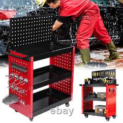 3-Tier Mechanic Rolling Tool Wash Detail Cart Storage Organizer Trolley Tray Box