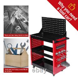 3-Tier Mechanic Rolling Tool Wash Detail Cart Storage Organizer Trolley Tray Box