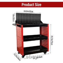 3-Tier Mechanic Rolling Tool Wash Detail Cart Storage Organizer Trolley Tray Box