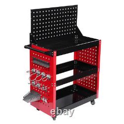 3-Tier Mechanic Rolling Tool Wash Detail Cart Storage Organizer Trolley Tray Box