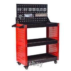 3-Tier Mechanic Rolling Tool Wash Detail Cart Storage Organizer Trolley Tray Box